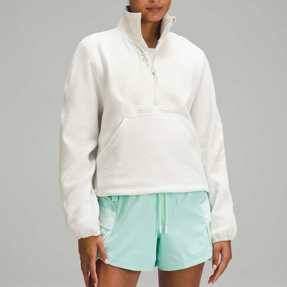 ❤️ Lululemon Fleece + Ripstop Hiking Pullover Bone Size 6 NWT - Picture 2 of 16
